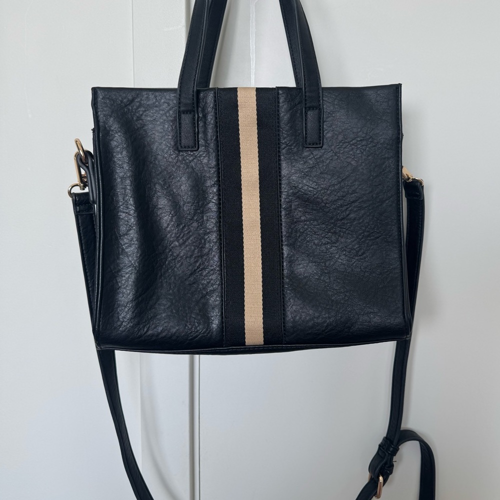 Moda Luxe Black and Tan Tote Bag